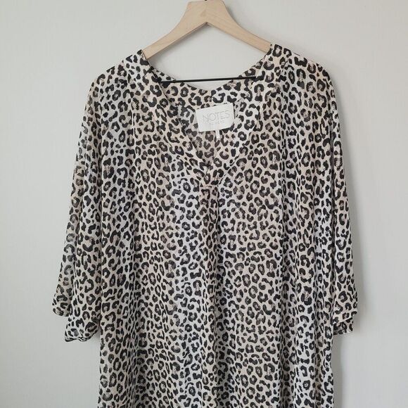 Notes Du Nord Animal Printed V-Neck Cover Up Size L/XL - Picture 7 of 8